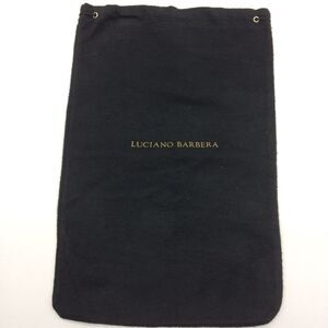 Luciano Barbera Cotton Flannel Black Drawstring Dust Bag w/Gold Metallic Print